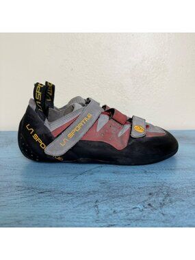 La Sportiva Mantis Climbing Shoes Red/Gray w/ Adjustable Straps Mens Size 8.5